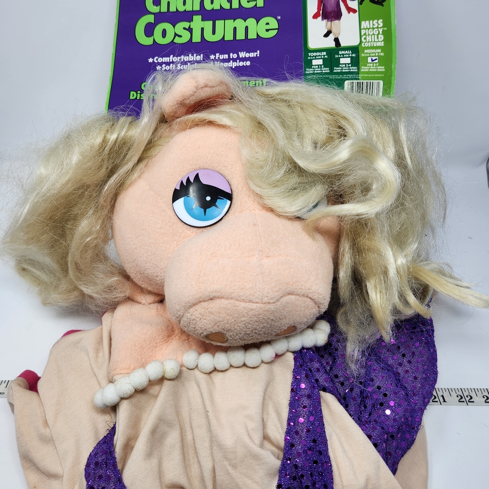 Miss Piggy Character Costume with Blonde Wig